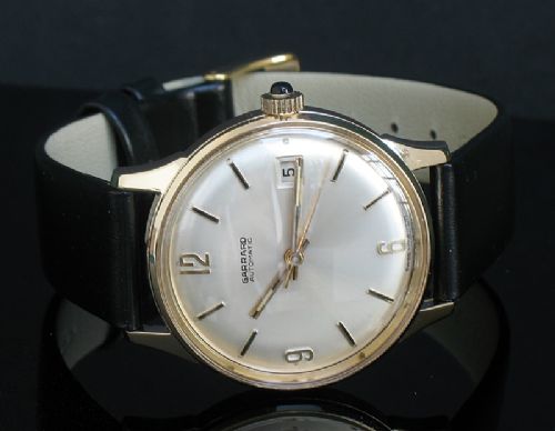fig 9. STUNNING SOLID 9CT GOLD AUTOMATIC MENS WATCH BY GARRARD