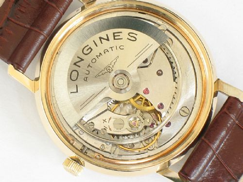 fig 9. SUPERB ORIGINAL SOLID 9CT GOLD LONGINES FLAGSHIP AUTOMATIC MENS WATCH WITH ORIGINAL BOX