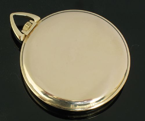 fig 2. SOLID 14CT GOLD OMEGA MENS ART DECO POCKET WATCH C1944
