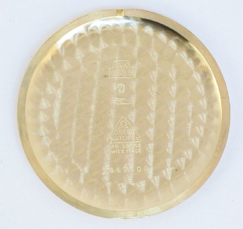 fig 7. SOLID 14CT GOLD OMEGA MENS ART DECO POCKET WATCH C1944