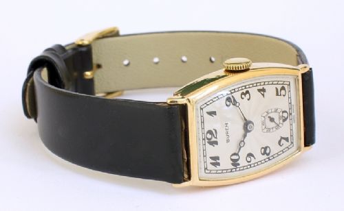 fig 5. REMARKABLE GENUINE SOLID 9CT GOLD BUREN ART DECO MENS WATCH C1929