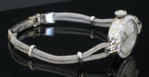 fig 7. EXQUISITE VERTEX 18CT WHITE GOLD AND DIAMOND LADIES COCKTAIL WATCH C1959