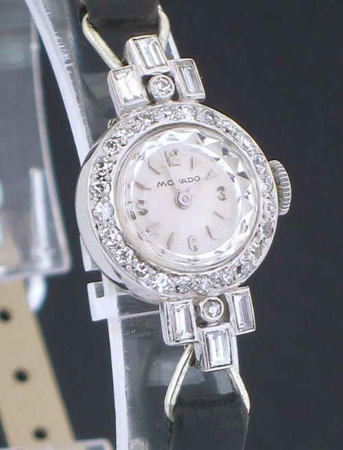 fig 2. GORGEOUS PLATINUM AND DIAMOND LADIES COCKTAIL WATCH BY MOVADO C1950