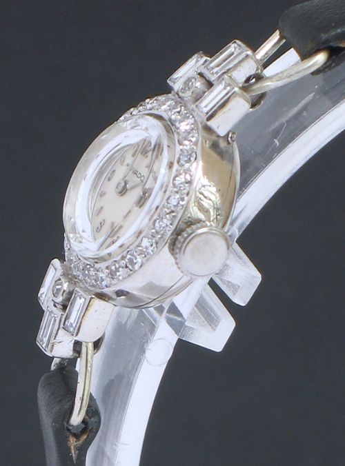 fig 4. GORGEOUS PLATINUM AND DIAMOND LADIES COCKTAIL WATCH BY MOVADO C1950