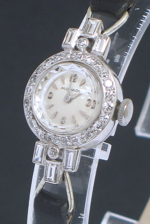 fig 5. GORGEOUS PLATINUM AND DIAMOND LADIES COCKTAIL WATCH BY MOVADO C1950