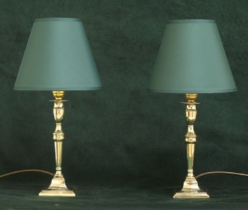 Beautiful Genuine Pair of Georgian Solid Brass Desk or Table Lamps C1820