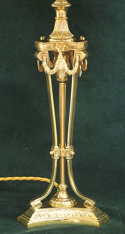 fig 2. BEAUTIFUL ORMOLU GILT BRASS TABLE LAMP BY MESSENGER C1912-13