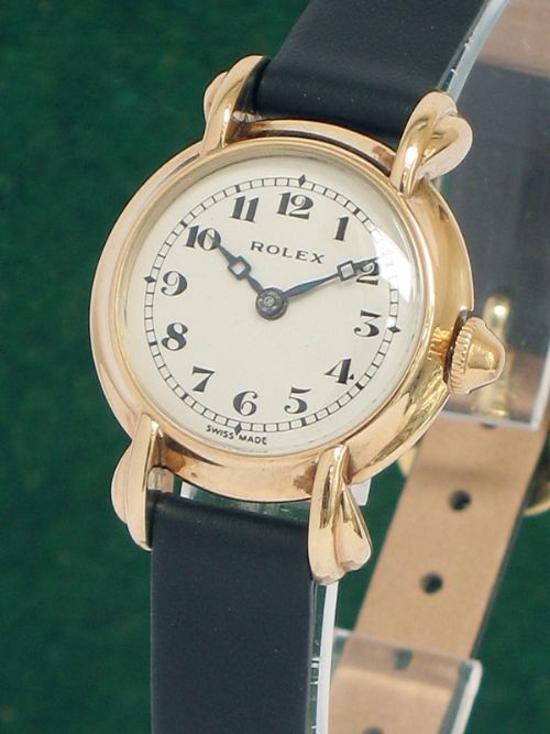 fig 2. BEAUTIFUL SOLID 9CT ROSE GOLD ROLEX PRIMA LADIES ART DECO COCKTAIL WATCH C1930