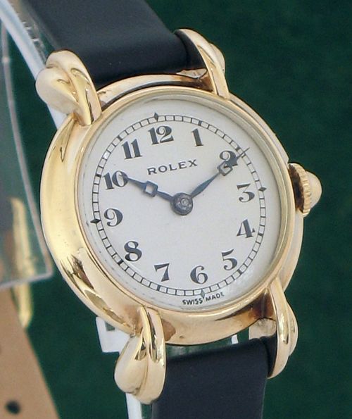fig 4. BEAUTIFUL SOLID 9CT ROSE GOLD ROLEX PRIMA LADIES ART DECO COCKTAIL WATCH C1930