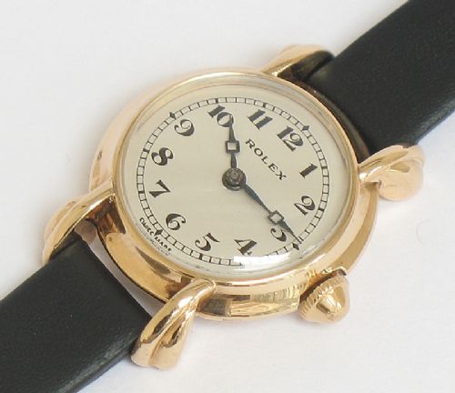fig 8. BEAUTIFUL SOLID 9CT ROSE GOLD ROLEX PRIMA LADIES ART DECO COCKTAIL WATCH C1930
