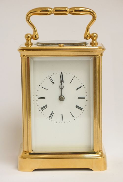 Beautiful Large 18ct Gold Plated Striking and Repeating Victorian Carriage Clock C1890