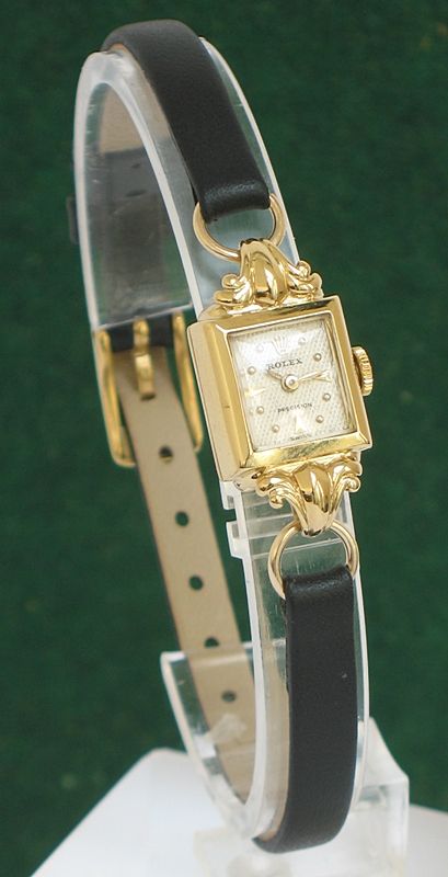fig 1. BEAUTIFUL SOLID 18CT GOLD ROLEX PRECISION LADIES COCKTAIL WATCH C1950