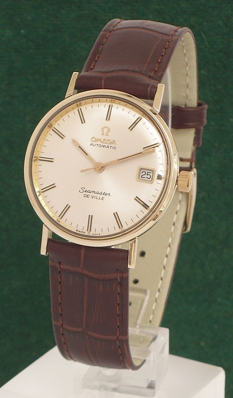 fig 1. OUTSTANDING SOLID 14CT GOLD OMEGA SEAMASTER DEVILLE AUTOMATIC MENS WATCH