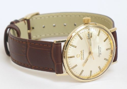 fig 7. OUTSTANDING SOLID 14CT GOLD OMEGA SEAMASTER DEVILLE AUTOMATIC MENS WATCH