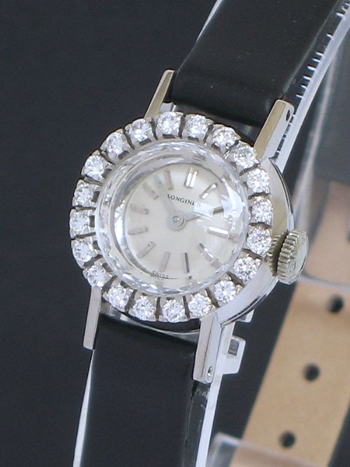 fig 1. EXQUISITE SOLID 18CT GOLD AND DIAMOND LONGINES LADIES COCKTAIL WATCH