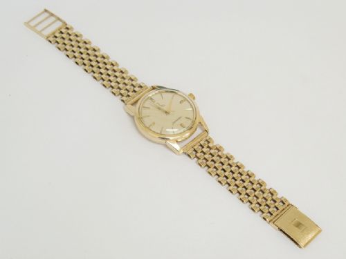fig 5. SUPERB ORIGINAL SOLID 9CT GOLD OMEGA SEAMASTER AUTOMATIC MENS WATCH ON A SOLID 9CT GOLD BRACELET