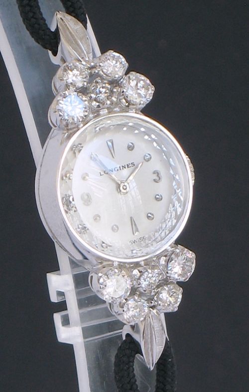 fig 2. BEAUTIFUL SOLID 14CT WHITE GOLD AND DIAMONDS LONGINES LADIES COCKTAIL WATCH