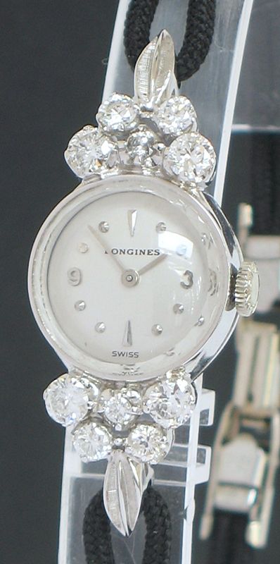 fig 3. BEAUTIFUL SOLID 14CT WHITE GOLD AND DIAMONDS LONGINES LADIES COCKTAIL WATCH