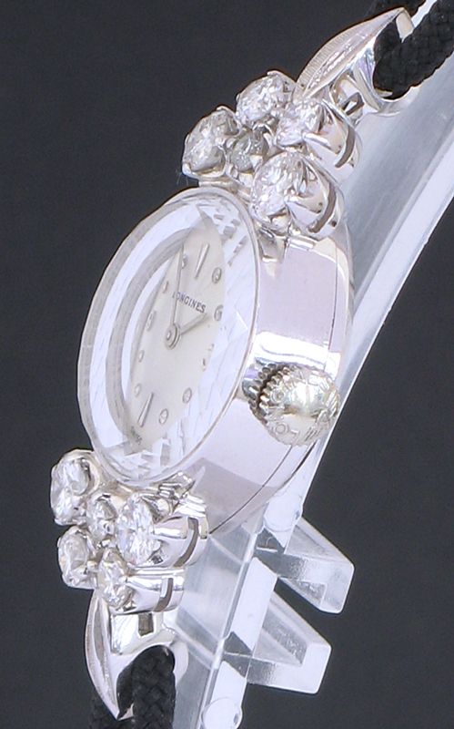 fig 4. BEAUTIFUL SOLID 14CT WHITE GOLD AND DIAMONDS LONGINES LADIES COCKTAIL WATCH