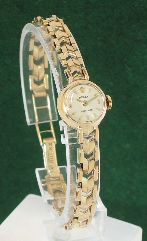 fig 1. STUNNING SOLID 9CT ROLEX PRECISION LADIES COCKTAIL WATCH