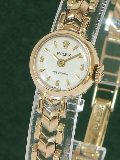 fig 2. STUNNING SOLID 9CT ROLEX PRECISION LADIES COCKTAIL WATCH