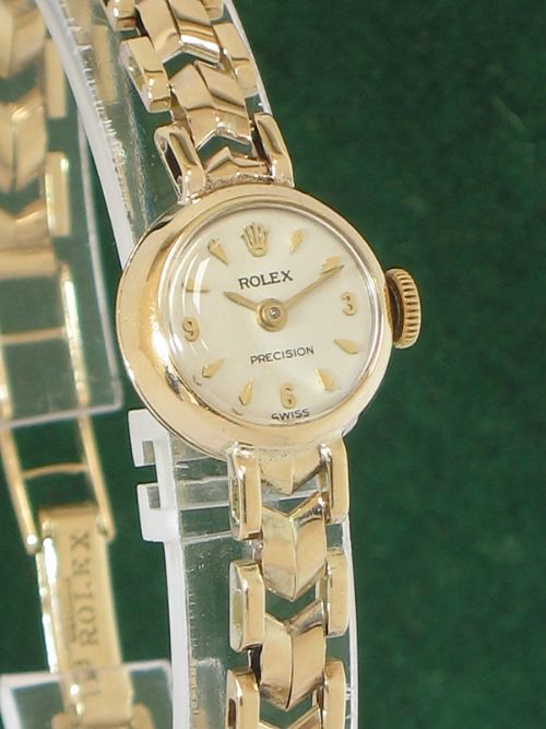 fig 4. STUNNING SOLID 9CT ROLEX PRECISION LADIES COCKTAIL WATCH