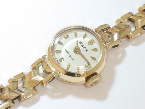 fig 5. STUNNING SOLID 9CT ROLEX PRECISION LADIES COCKTAIL WATCH