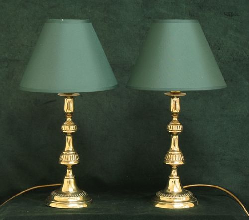 Beautiful Pair of Victorian French Solid Brass Desk or Table Lamps C1880