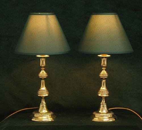 fig 3. BEAUTIFUL PAIR OF VICTORIAN FRENCH SOLID BRASS DESK OR TABLE LAMPS C1880