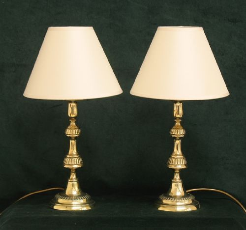 fig 4. BEAUTIFUL PAIR OF VICTORIAN FRENCH SOLID BRASS DESK OR TABLE LAMPS C1880