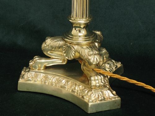 fig 3. RARE PAIR OF TALL SOLID BRASS EDWARDIAN FRENCH ROCOCO DESK OR TABLE LAMPS C1910