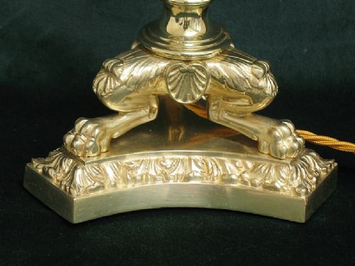 fig 4. RARE PAIR OF TALL SOLID BRASS EDWARDIAN FRENCH ROCOCO DESK OR TABLE LAMPS C1910