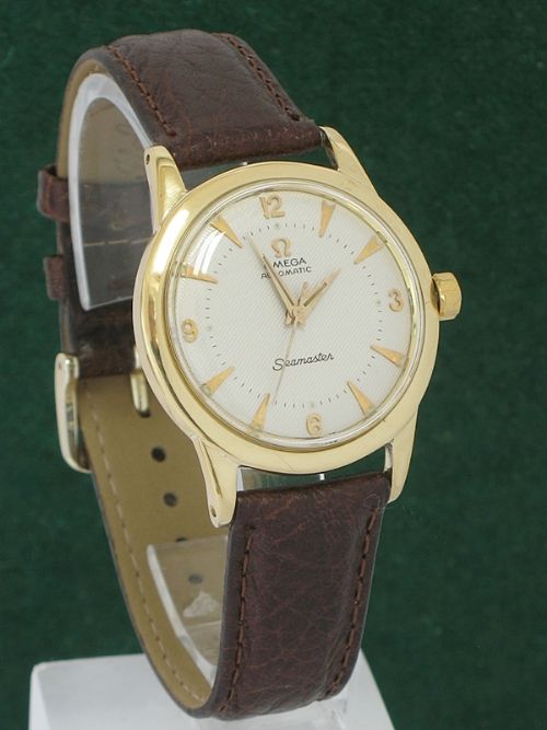 Outstanding Rare Solid 18ct Gold Omega Seamaster Automatic Bumper Mens Watch C1953-54