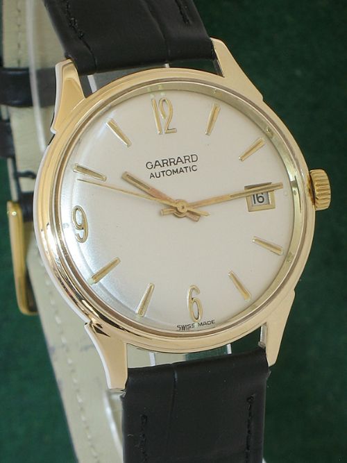 fig 3. SUPERB SOLID 9CT GOLD GARRARD AUTOMATIC MENS WATCH