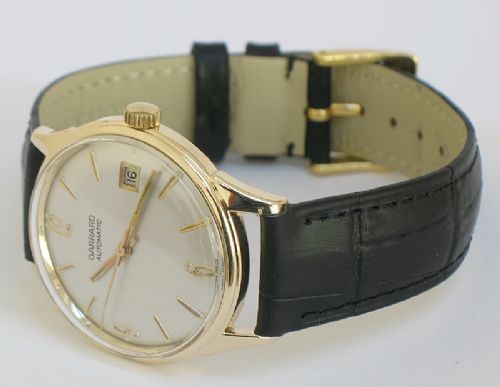 fig 4. SUPERB SOLID 9CT GOLD GARRARD AUTOMATIC MENS WATCH