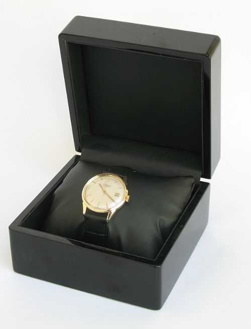 fig 6. SUPERB SOLID 9CT GOLD GARRARD AUTOMATIC MENS WATCH