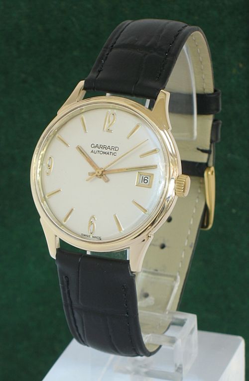 fig 1. SUPERB SOLID 9CT GOLD GARRARD AUTOMATIC MENS WATCH