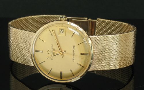 fig 8. STUNNING SOLID 9CT GOLD ETERNAMATIC CENTENAIRE AUTOMATIC WITH DATE MENS WATCH