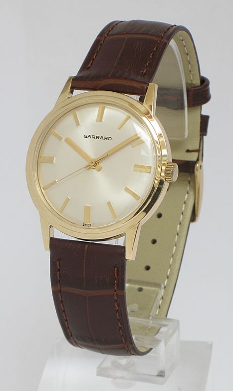 Outstanding Solid 9ct Gold Garrard Mens Watch with Box and Papers