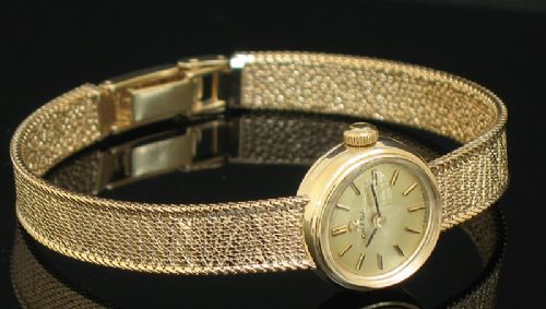 fig 7. EXQUISITE SOLID 9CT GOLD OMEGA LADIES COCKTAIL WATCH