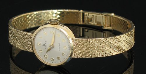 fig 2. STUNNING SOLID 9CT GOLD ROLEX PRECISION LADIES COCKTAIL WATCH