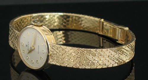 fig 3. STUNNING SOLID 9CT GOLD ROLEX PRECISION LADIES COCKTAIL WATCH