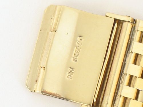 fig 2. SUPERB HEAVY SOLID 9CT GOLD MENS WATCH BRACELET OR STRAP