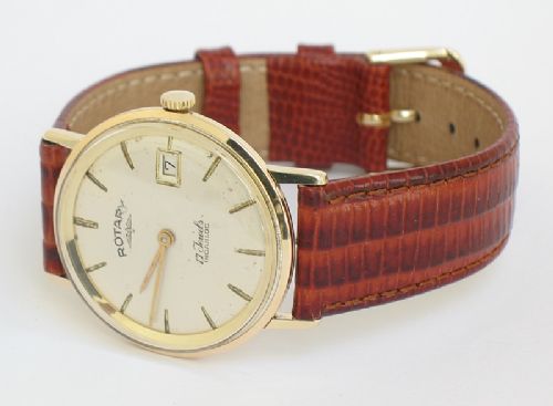 fig 3. SOLID 9CT GOLD ROTARY MENS WATCH