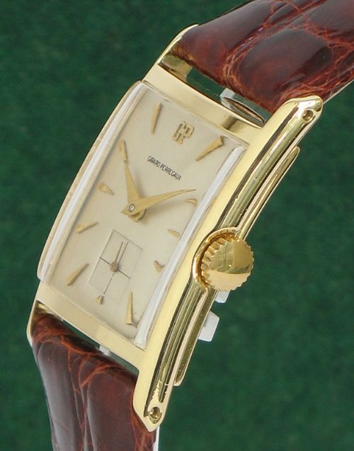 fig 3. VERY RARE SOLID 18CT GOLD GIRARD PERREGAUX MENS WATCH C1950
