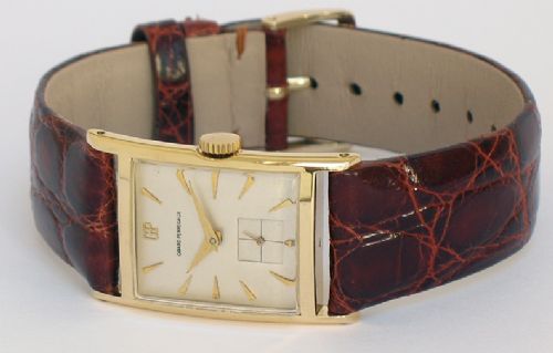 fig 4. VERY RARE SOLID 18CT GOLD GIRARD PERREGAUX MENS WATCH C1950