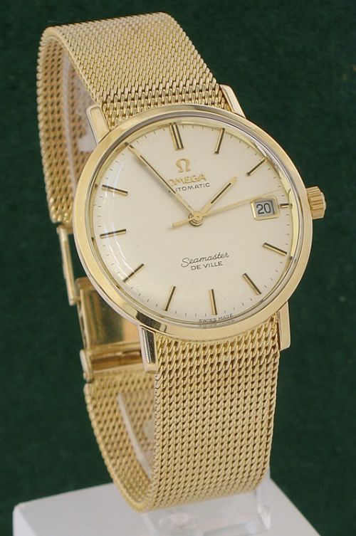 fig 1. STUNNING SOLID 9CT GOLD OMEGA SEAMASTER DEVILLE AUTOMATIC MENS WATCH
