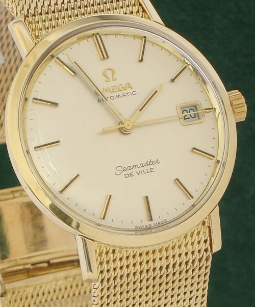fig 3. STUNNING SOLID 9CT GOLD OMEGA SEAMASTER DEVILLE AUTOMATIC MENS WATCH