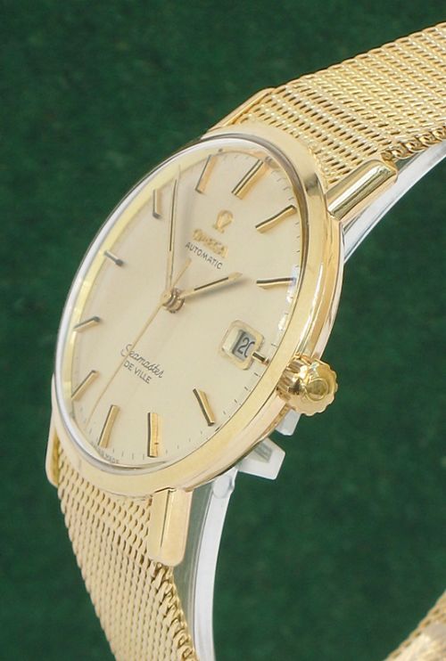 fig 5. STUNNING SOLID 9CT GOLD OMEGA SEAMASTER DEVILLE AUTOMATIC MENS WATCH
