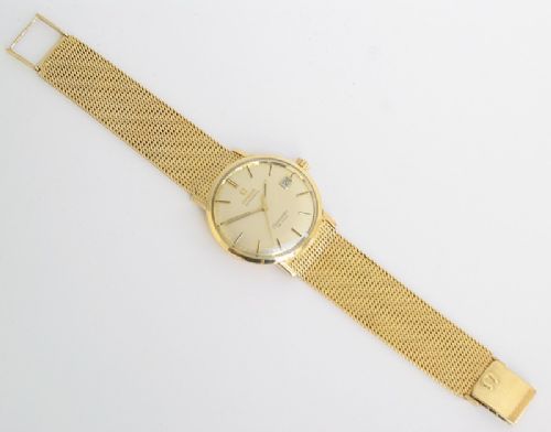 fig 9. STUNNING SOLID 9CT GOLD OMEGA SEAMASTER DEVILLE AUTOMATIC MENS WATCH